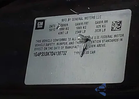 2013 Buick Verano Leather Group from USA, damaged, VIN 1G4PS5SK7D4138732